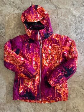 Sunice Kids Puffer Jacket in Magenta, Orange, Black